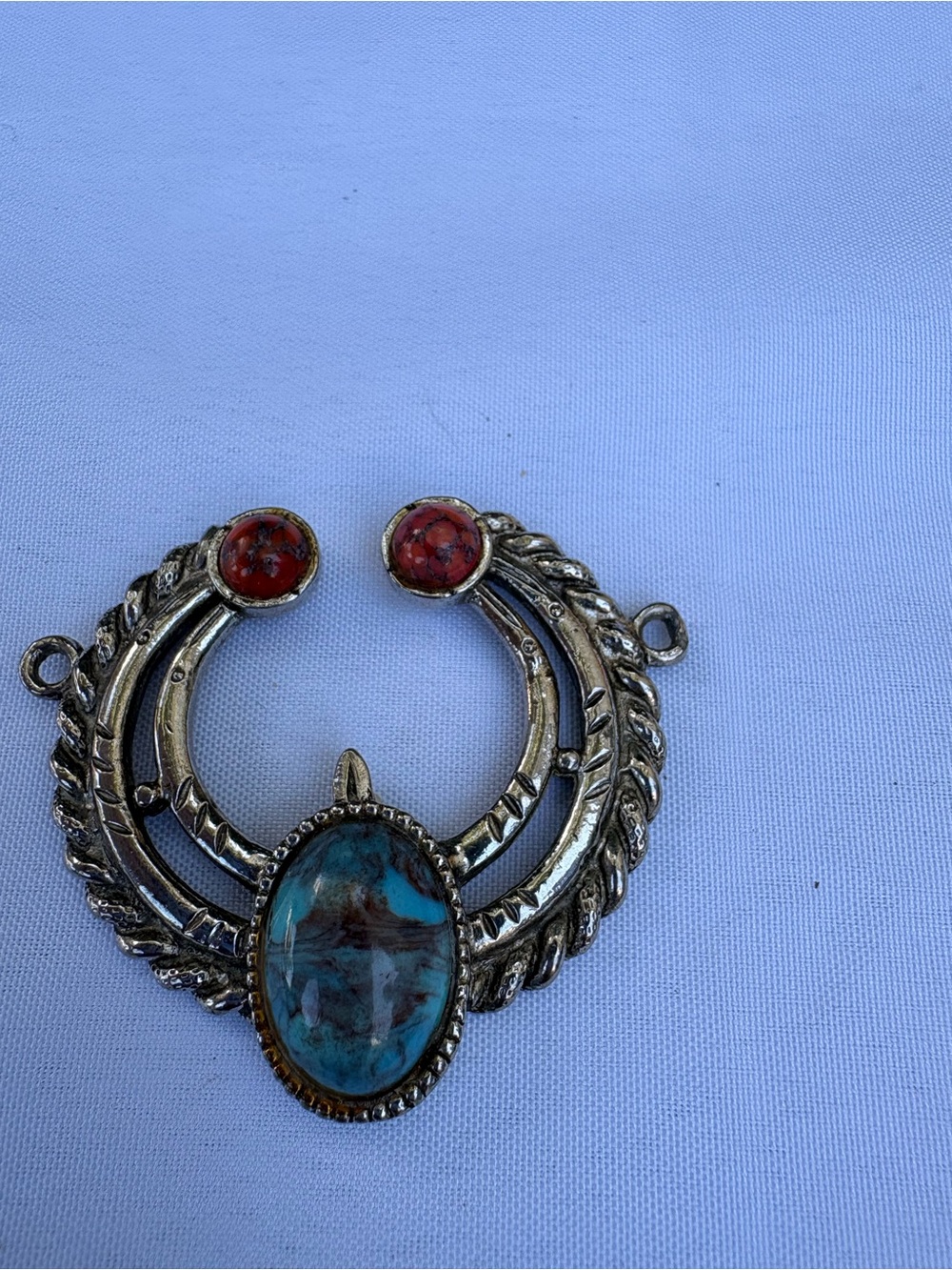 Bohemian Turquoise and Coral Statement Pendant - Women Jewelry